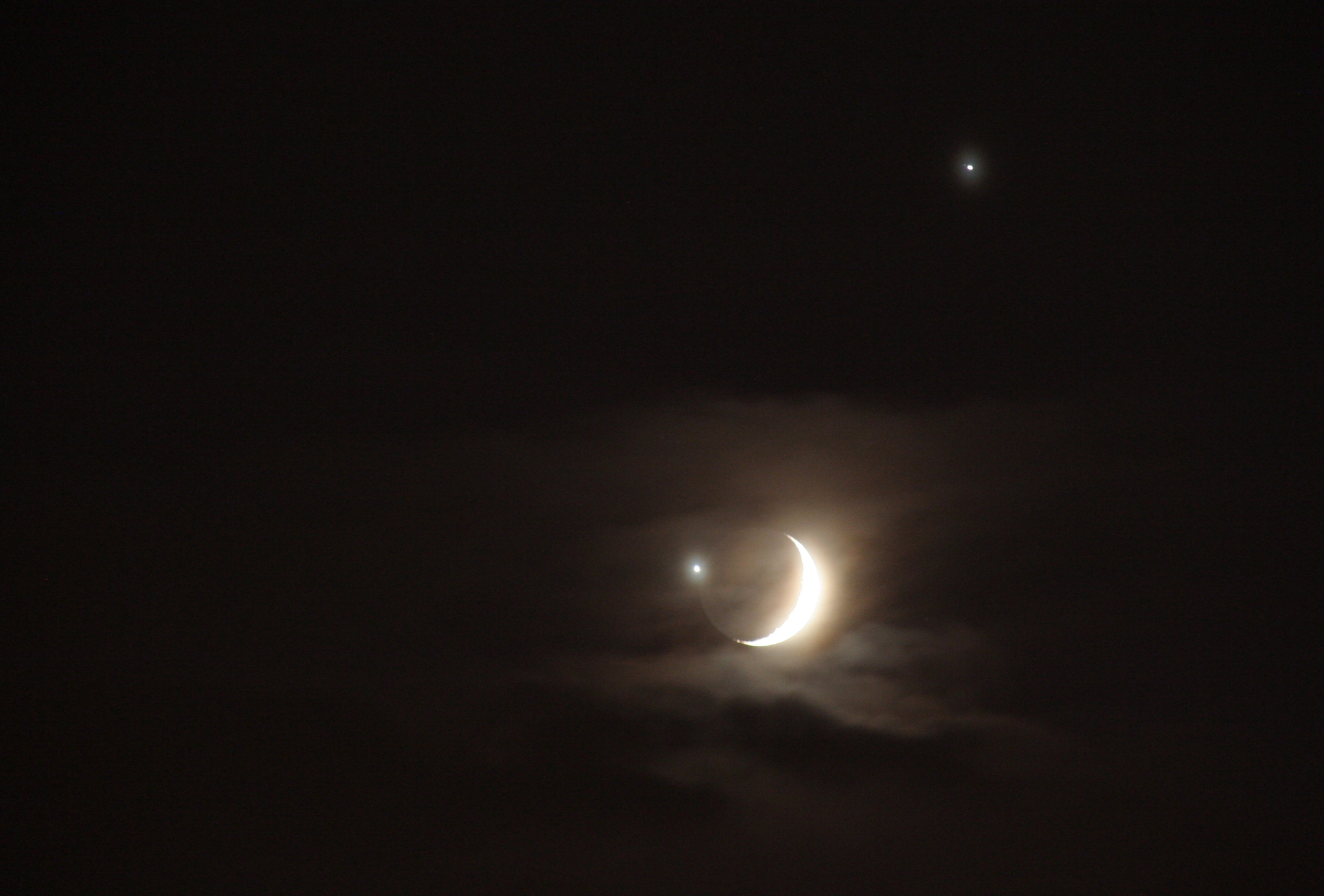 Moon, Venus and Jupiter conjunction